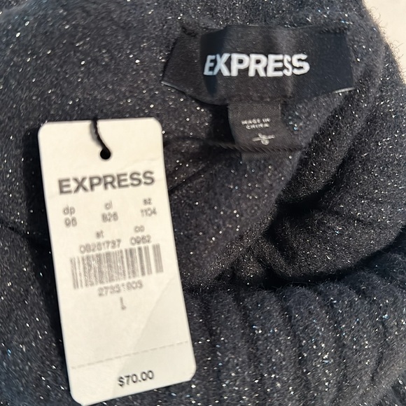 Sparkly silver gray Express turtleneck sweater - Picture 5 of 6